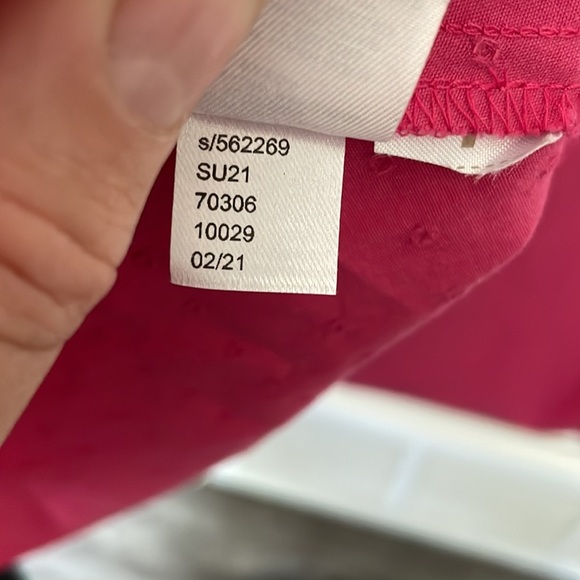 Ann Taylor | Pink Puff Sleeve Tie Waist Midi Flare Cottagecore Dress Small - Picture 11 of 11